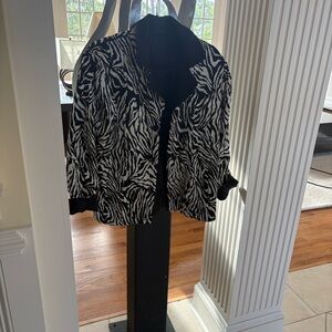 REVERSIBLE Black & White Zebra Print Blazer Jacket